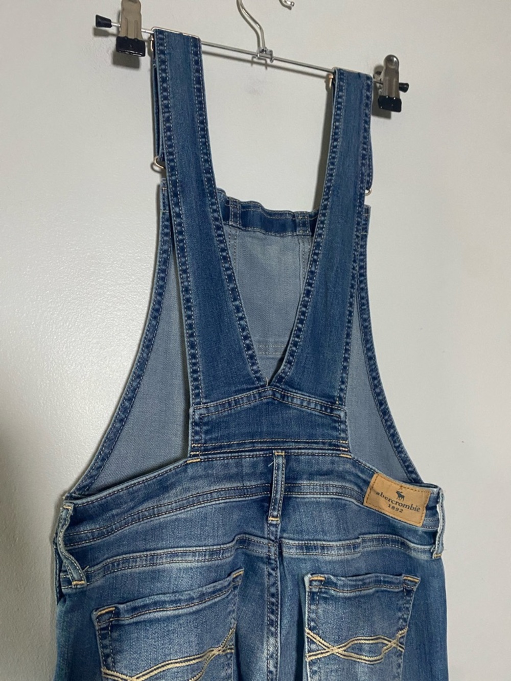 Abercrombie Kids Overalls Girls 9/10 Blue Jean Distressed Denim Classic Cowgirl - Picture 6 of 13